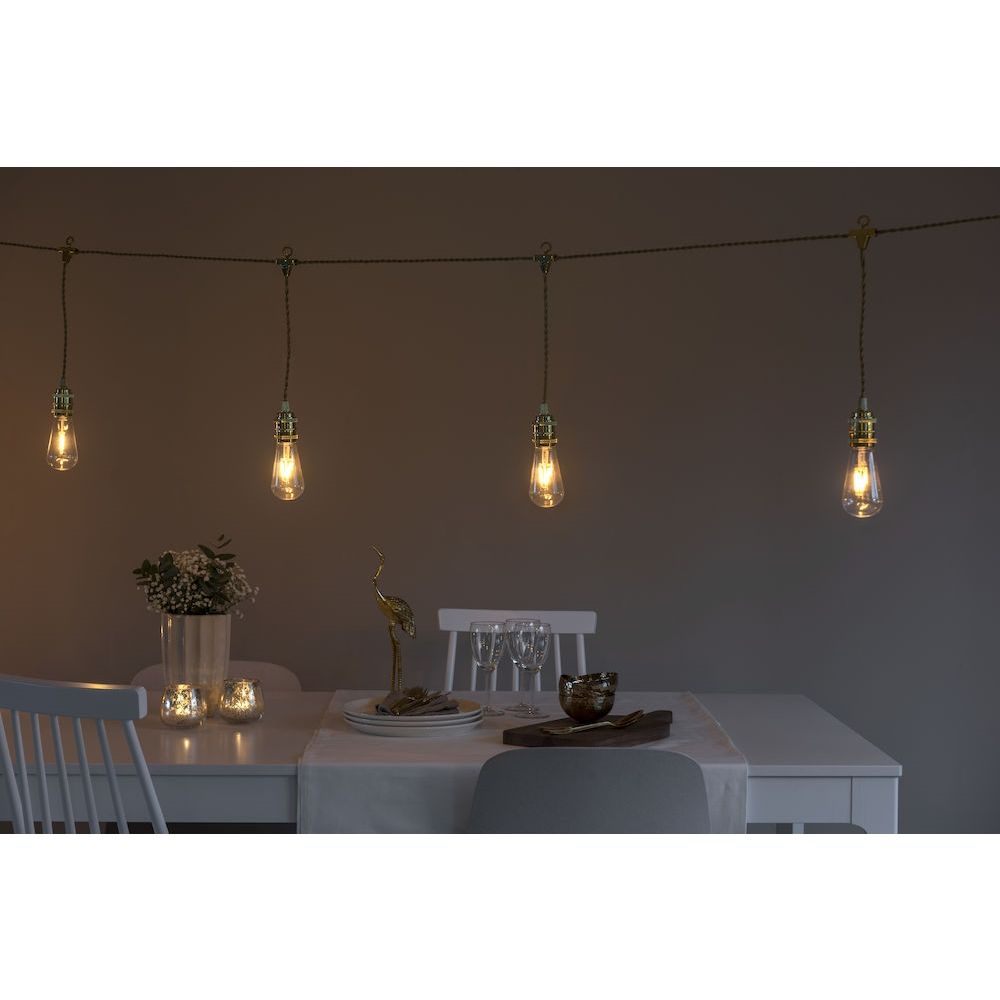 Konstsmide - decoratieve lichtsnoer - 850cm - 8 vervangbare LED lampen incl. - - dimbaar - goud | Lichtkoning