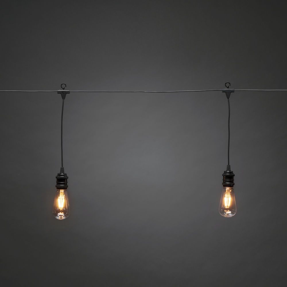 Mevrouw Gaan Derbevilletest Konstsmide - decoratieve party lichtset met dimfunctie - 4,5m lengte met  10m snoer - 10 vervangbare LED lampen incl. - 7W - IP44 - zwart |  Lichtkoning