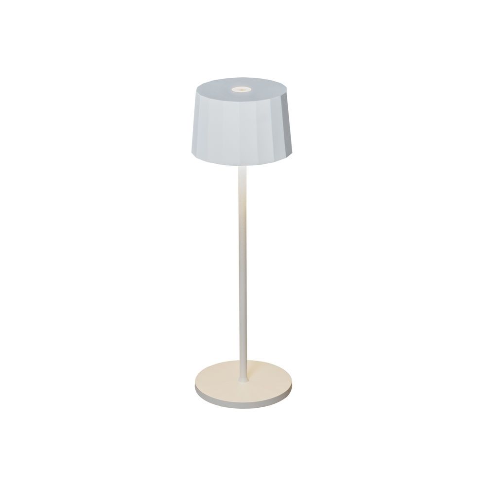 Konstsmide Positano - draadloze buiten tafellamp met laadstation - Ø 11 x 35 cm - LED - IP54 - wit | Lichtkoning