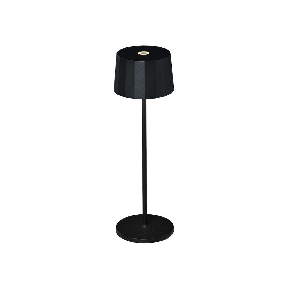 Konstsmide Positano - draadloze buiten tafellamp met laadstation - Ø 11 x 35 cm 2,2W dimbare LED incl. - IP54 - zwart |