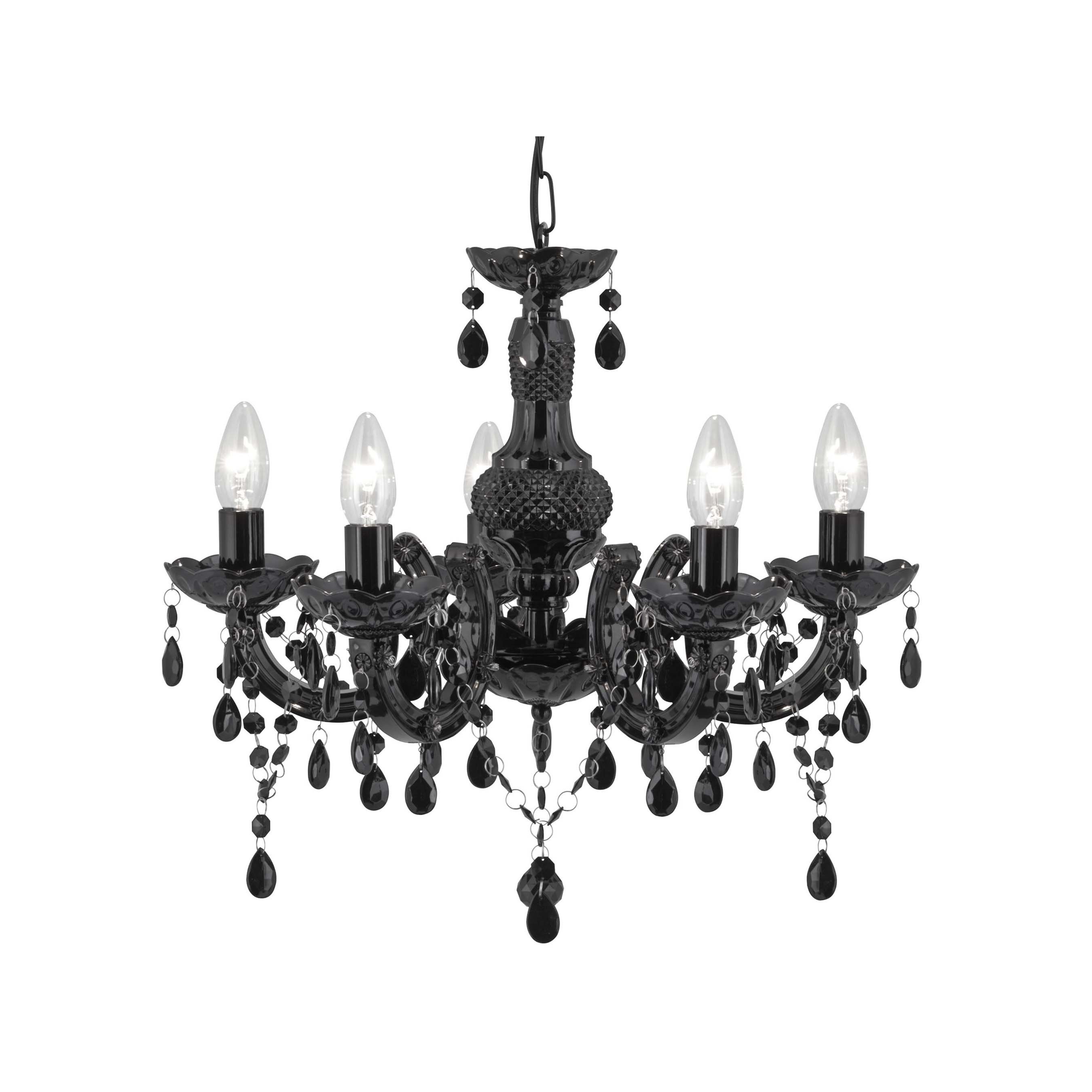chrysant Dakraam huisvrouw Searchlight Marie Therese - luster - Ø 48 x 93 cm - zwart | Lichtkoning