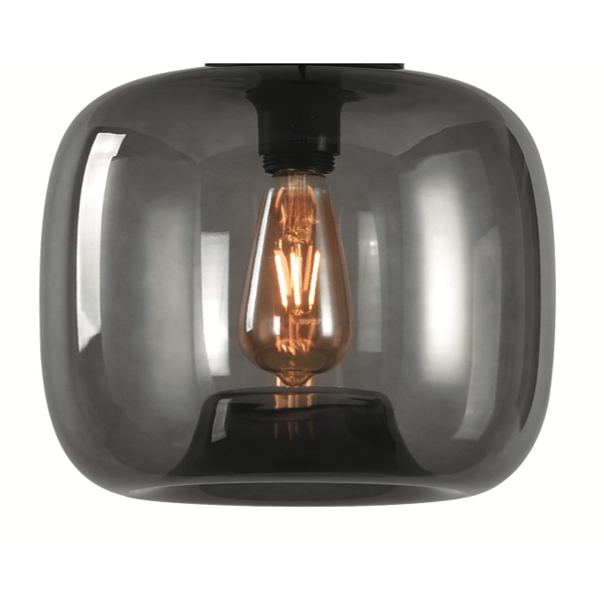 vocaal Mand Uitgebreid Artdelight Preston - glazen lampenkap - Ø 28 x 26 cm - gerookt | Lichtkoning