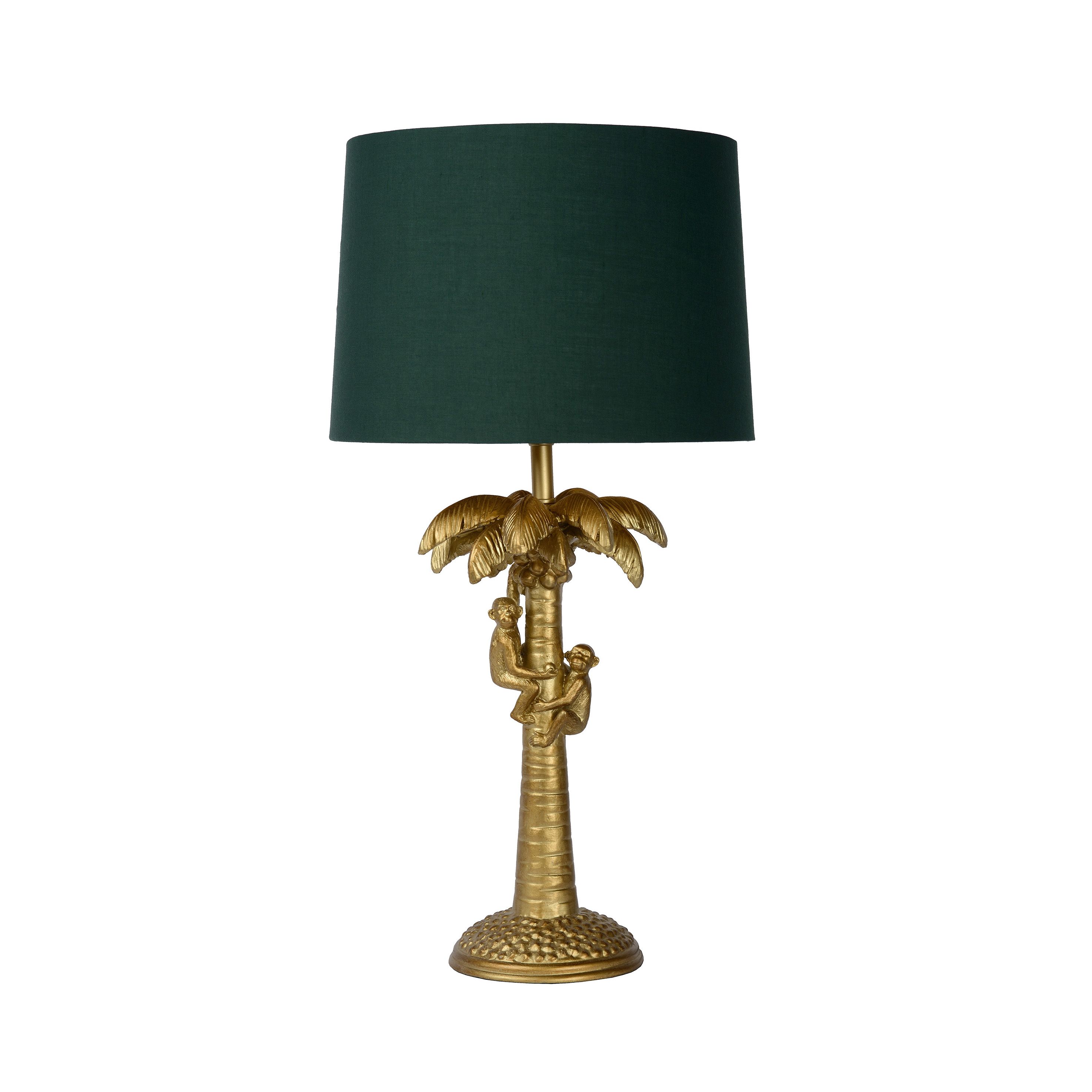 Lucide Coconut - tafellamp - Ø 30,5 x 50 cm - mat goud en groen | Lichtkoning