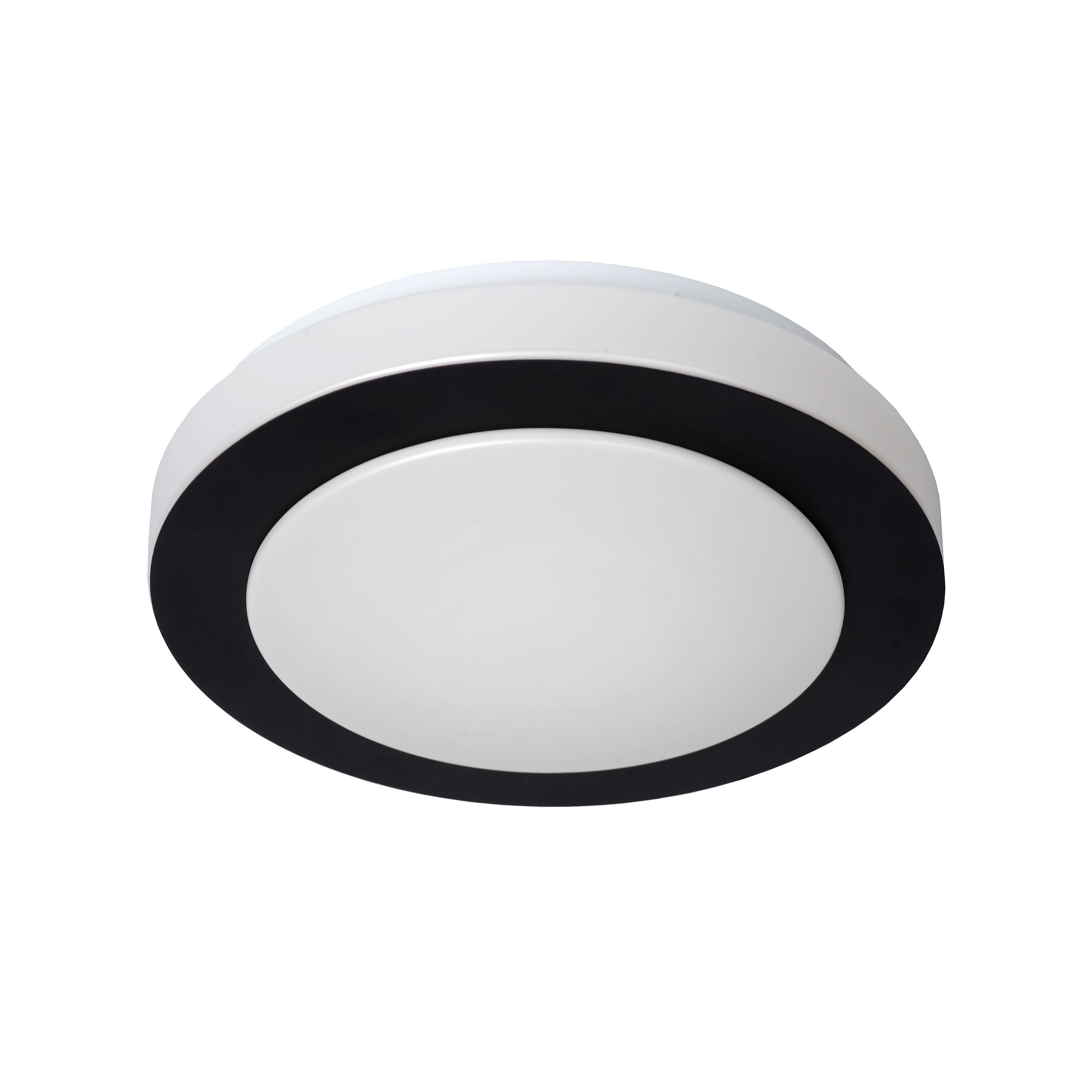 Wrak Ongunstig Actief Lucide Dimy - plafondlamp badkamer - Ø 28,6 x 8 cm - 12W dimbare LED incl.  - IP21 - zwart en opaal | Lichtkoning