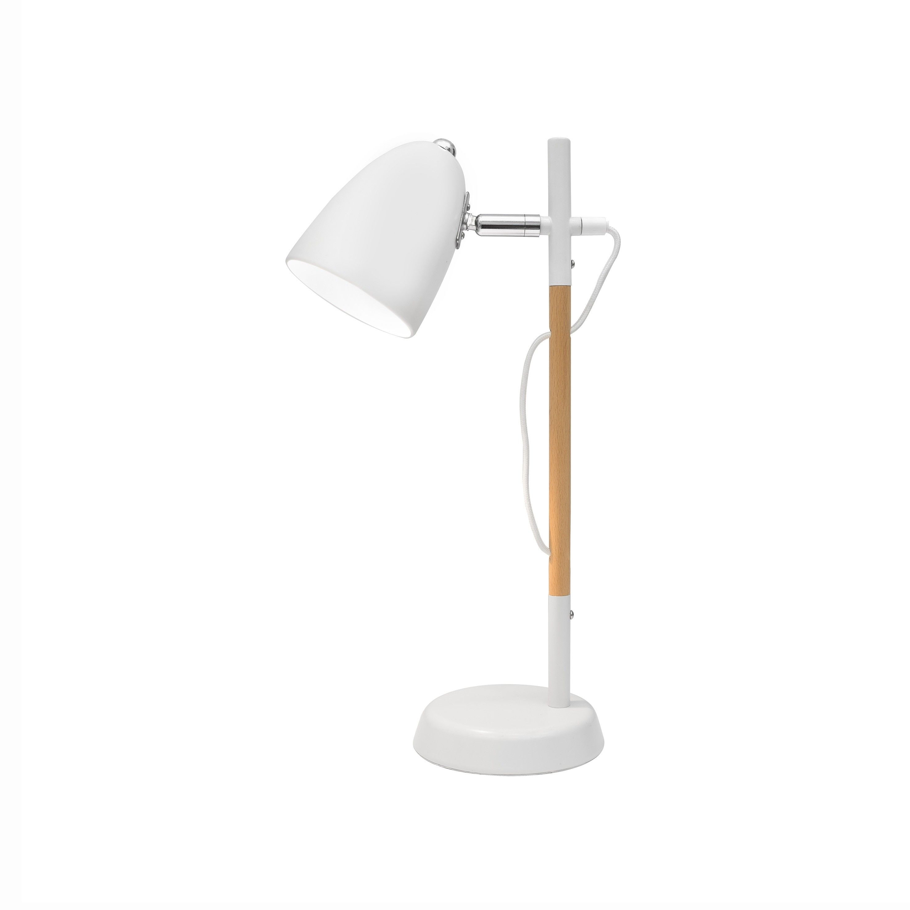 Snazzy schermutseling Stoel Nova Luce Alina - bureaulamp - 13 x 13 x 42 cm - wit en bruin | Lichtkoning