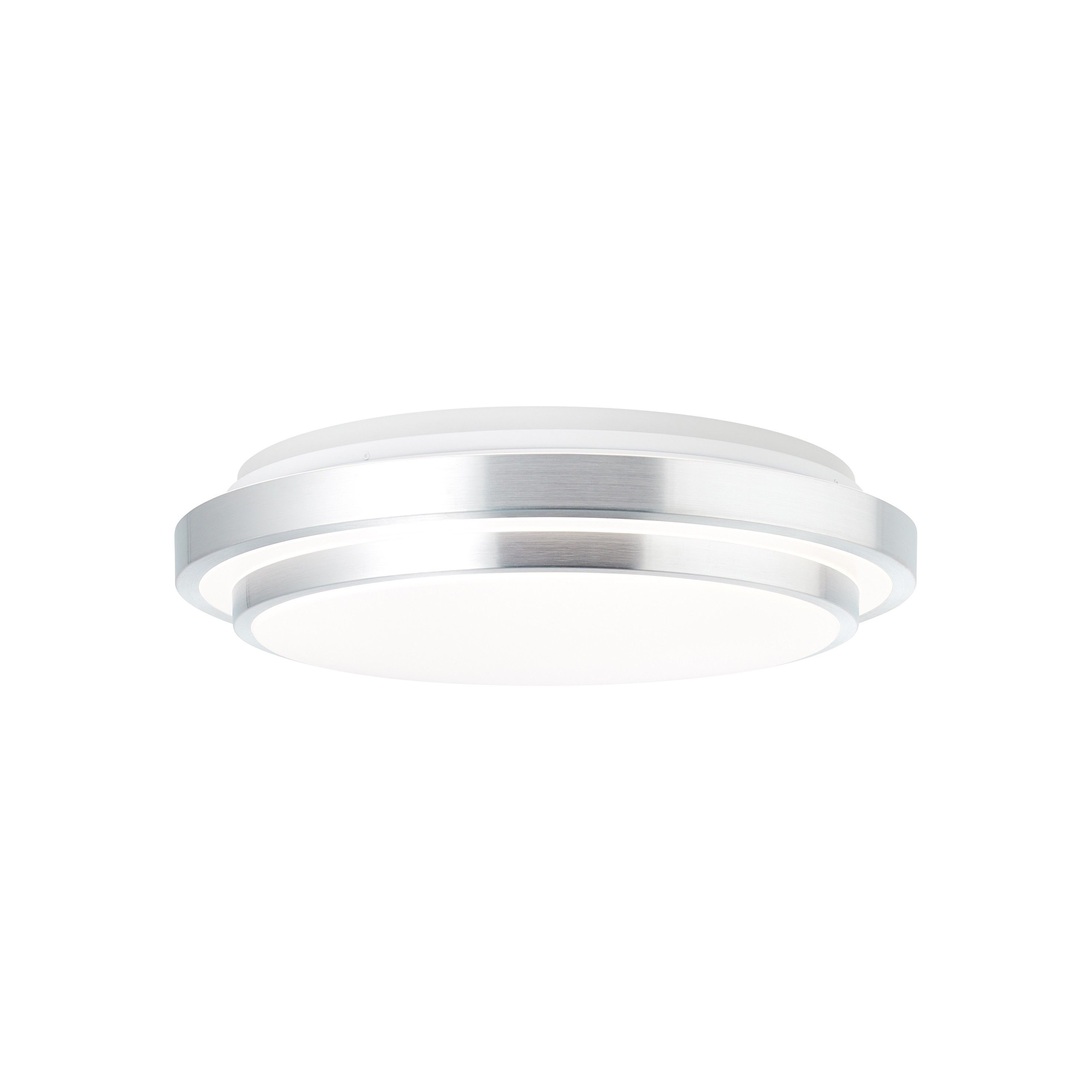 Luchten Kust Arthur Conan Doyle Brilliant Vilma - plafondverlichting RGB met afstandsbediening - Ø 51,5 x  15,5 cm - 32W dimbare LED incl. - wit en zilver | Lichtkoning