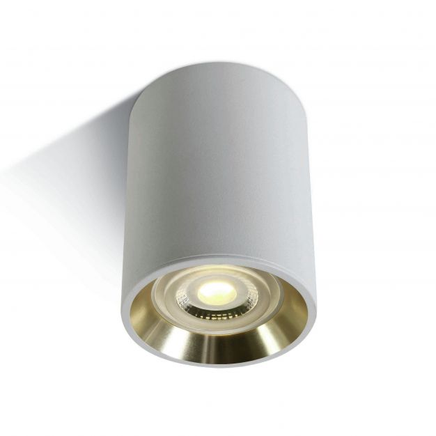 ONE Light Dark Light Cylinders - plafondverlichting - Ø 7 x 10 cm - wit en goud