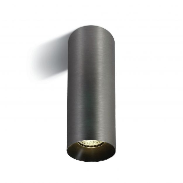 ONE Light Chill Out Cylinder GU10 - opbouwspot 1L - Ø 7,5 x 25 cm - metaal grijs