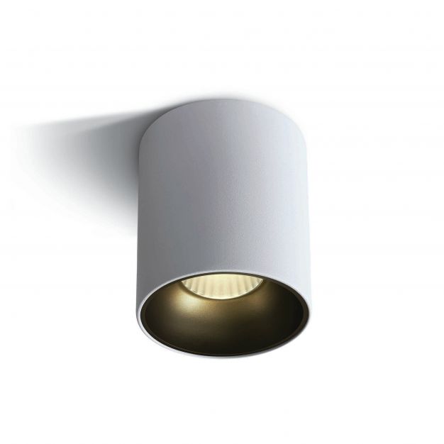 ONE Light Retro Dark Light Cylinders - opbouwspot 1L - Ø 9,4 x 11,5 cm - 20W LED incl. - wit