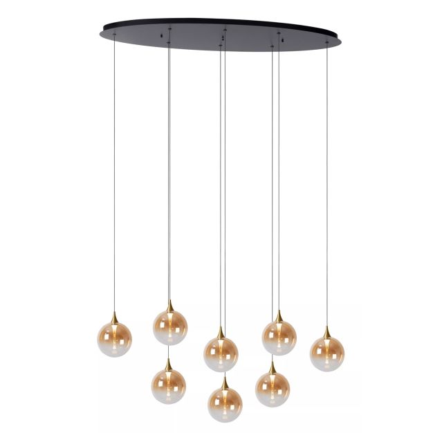 Lucide Gisela - hanglamp - 140 x 40 x 150 cm - 8 x 3,9W  dimbare LED incl. - amber