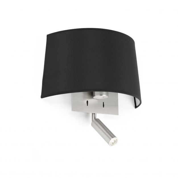 Faro Volta - wandverlichting met schakelaar - 32,5 x 13 x 29 cm - 3W LED incl. - mat zwart