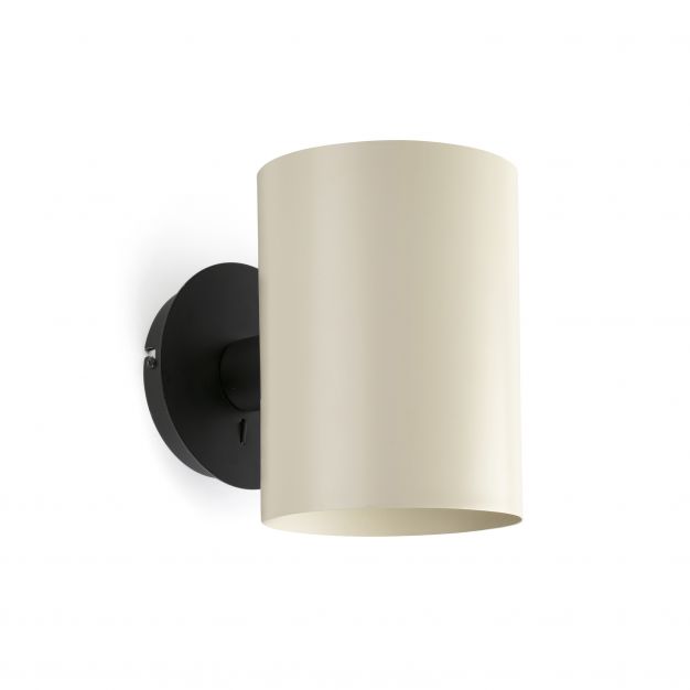 Faro Guadalupe - wandverlichting - 17 x 23,5 x 23 cm - zwart en beige