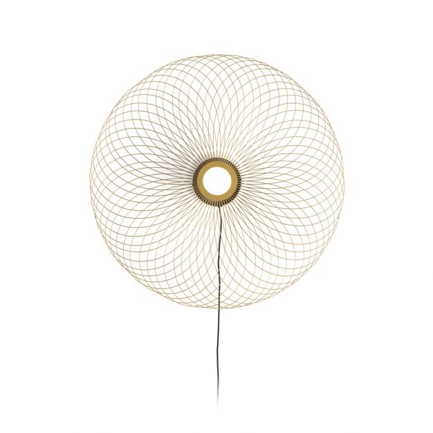 VK Lighting Synnefo - wandverlichting met kabelschakelaar en stekker - Ø 74 x 7 cm - 8W LED incl. - goud