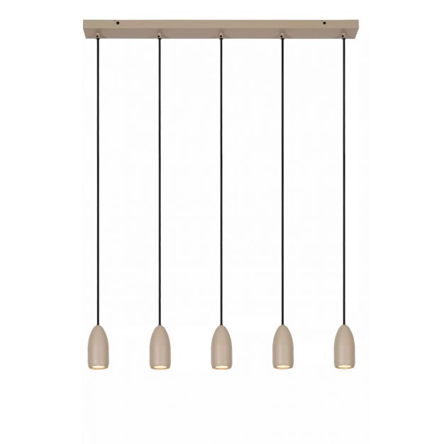 Lucide Evora 5L - hanglamp - 100 x 8 x 150 cm - taupe 