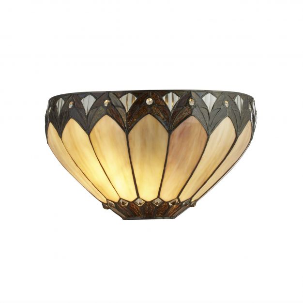 Searchlight Pearl - wandverlichting - 30 x 16,5 cm - bruin