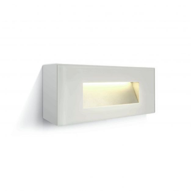 ONE Light Glass Face - buiten wandverlichting - 19 x 5,5 x 8 cm - 5W LED incl. - IP65 - wit