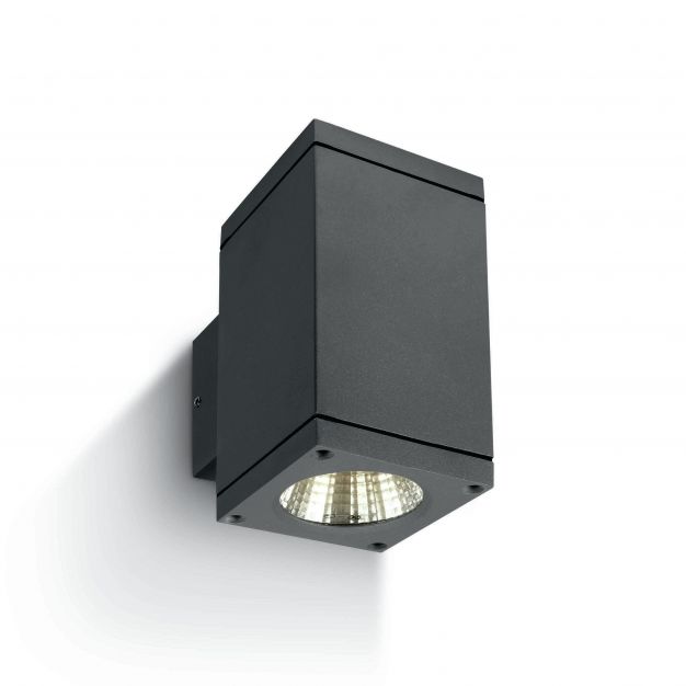 ONE Light Outdoor Wall Cylinders Up & Down Beam - buiten wandverlichting - 8 x 11,4 x 14,4 cm - 2 x 6W LED incl. - IP54 - antraciet