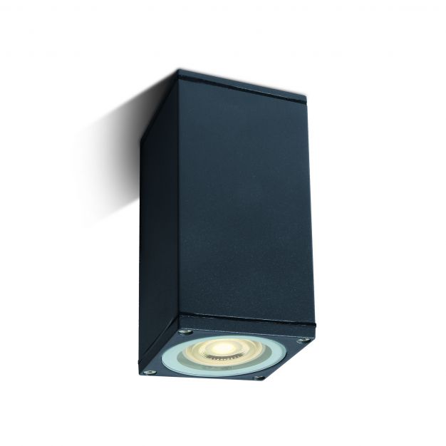 ONE Light GU10 Outdoor Cubes - opbouwspot - 6,3 x 6,3 x 13,5 cm - IP54 - antraciet