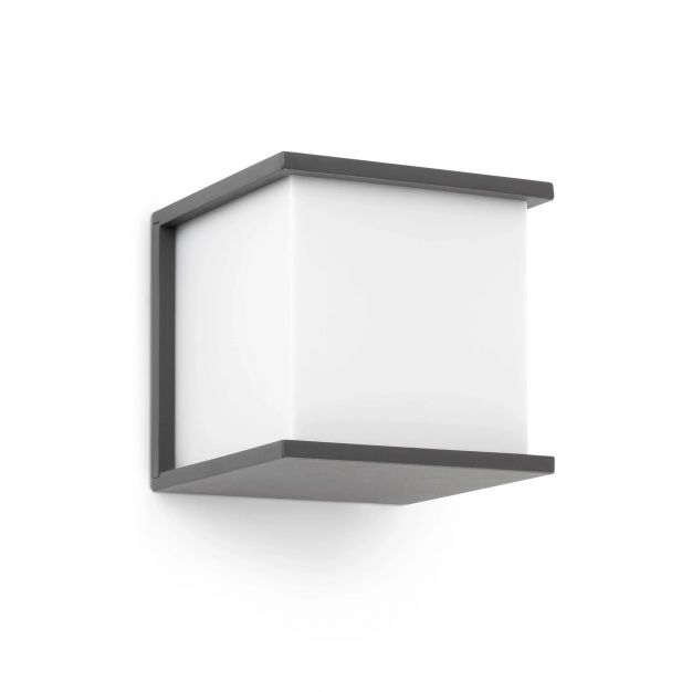 Faro Kubick - wandverlichting - 16,5 x 16,5 x 16,5 cm - IP44 - donkergrijs