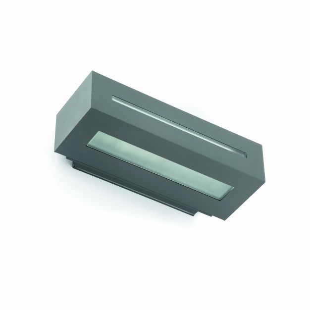 Faro West II - wandverlichting - 28 x 12 x 7 cm - IP54 - donkergrijs