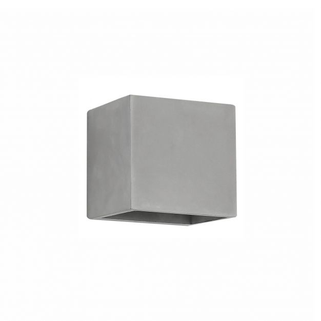 Nova Luce Cadmo - wandverlichting - 13 x 13 x 13 cm - 5W LED incl. - IP54 - grijs beton