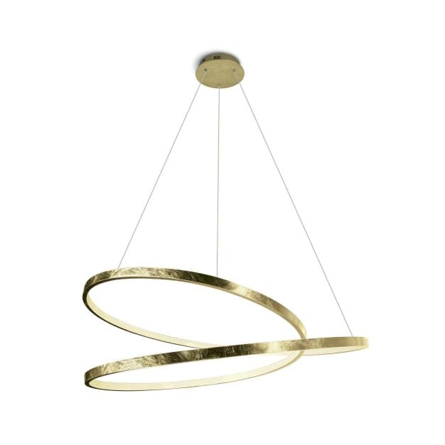 ONE Light Swirl - hanglamp - Ø 75 x 150 cm - 40W LED incl. - messing