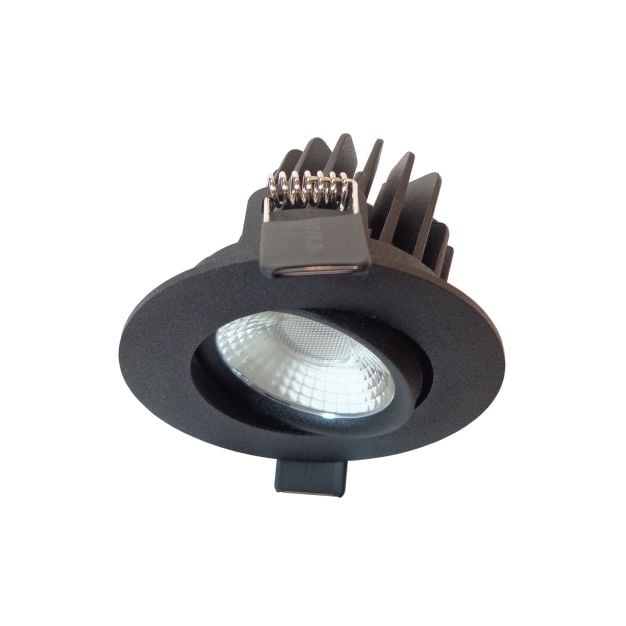 Artdelight Venice 2208 - inbouwspot - Ø 80 mm, Ø 68 mm inbouwmaat - 8W dimbare LED incl. - IP44 - zwart