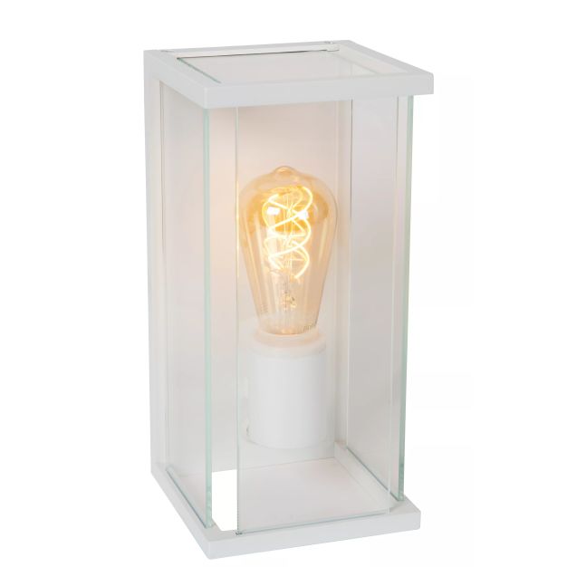 Lucide Claire - buiten wandverlichting met sensor - 14 x 16 x 29 cm - IP54 - wit