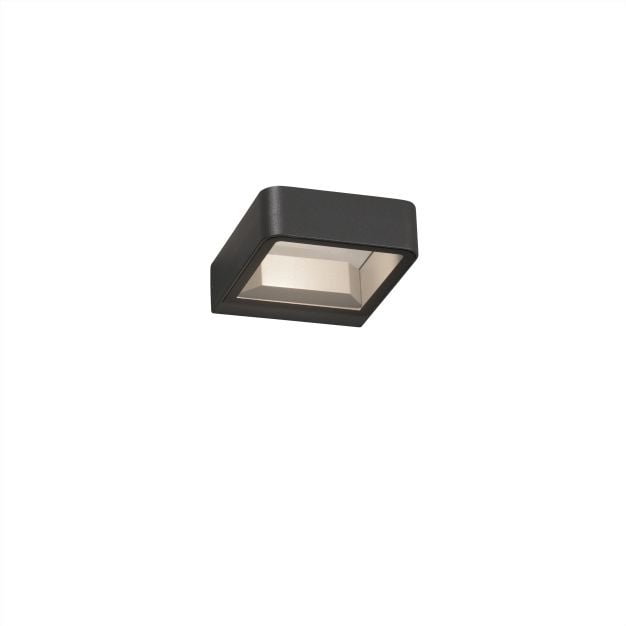 Faro Axel - wandverlichting - 12 x 4 x 14 cm - 6W LED incl. - IP65 - donkergrijs