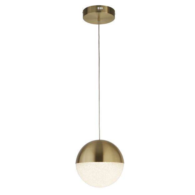 Searchlight Marbles - hanglamp - Ø 25 x 150 cm - 22W dimbare LED incl. - satijn messing