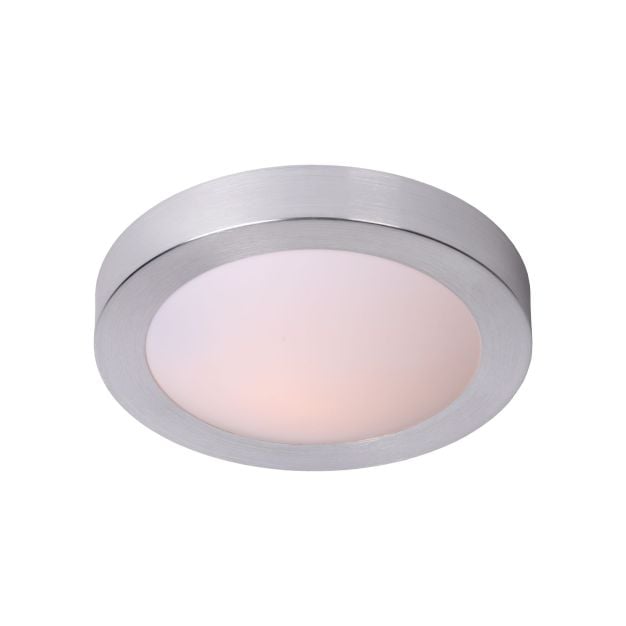 Lucide Fresh 1 - plafondverlichting - Ø 27 x 9 cm - IP44 - geborsteld aluminium