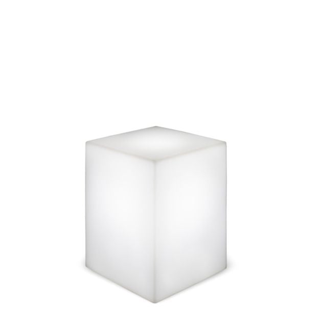 New Garden Cuby 53 - oplaadbare tafellamp op zonne-energie met afstandsbediening - 53 x 43 x 43 cm - 1W RGB LED incl. - IP65 - wit