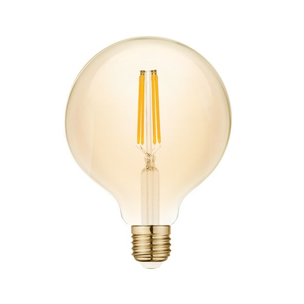 VK Lighting filament lamp - Ø 9,5 x 13,2 cm - E27 - 7W dimbaar - 2200K - amber