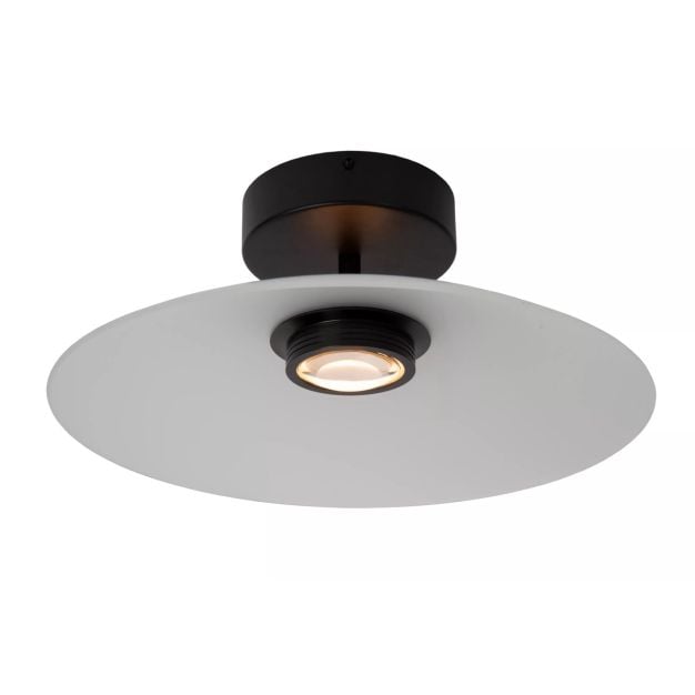 Lucide Menga - hanglamp - Ø 40 x 16 cm - 12W dimbare LED incl. - opaal