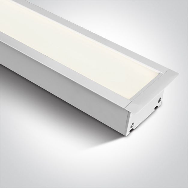 ONE Light Recessed LED Linear Profiles - inbouw plafondverlichting - 121 x 7 x 6 cm - 40W LED incl. - wit - instelbare lichtkleur