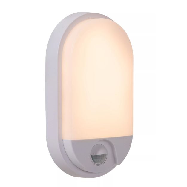 Lucide Hups IR - buiten wandlamp met sensor - 11,9 x 4,5 x 21,2 cm - 10W LED incl. - IP54 - wit