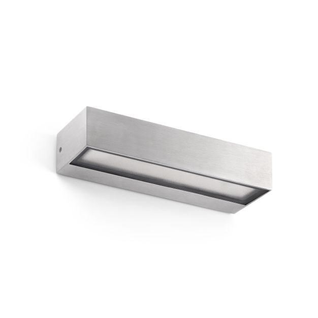 Faro Toluca - wandverlichting - 22 x 6,5 x 4,5 cm - 16W LED incl. - IP65 - satijn aluminium