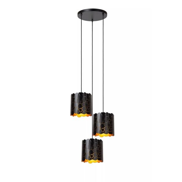 Lucide Almelo - hanglamp 3L - Ø 45 x 165 cm - zwart