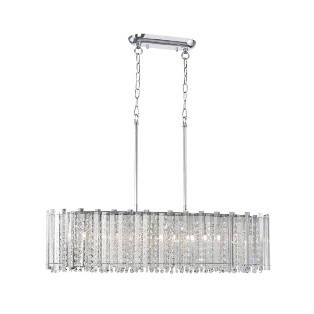 Nova Luce Element - hanglamp - 86 x 24 x 146 cm - chroom en transparant