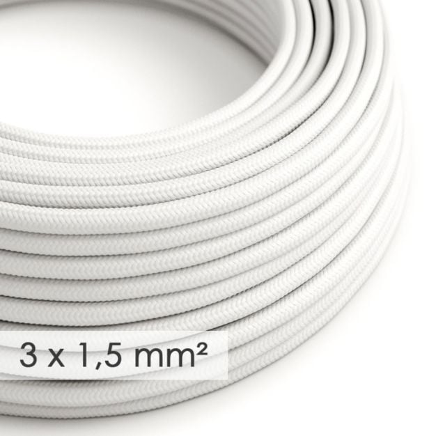 Creative Cables - 3x1,5mm² textielsnoer - per 100 cm - wit