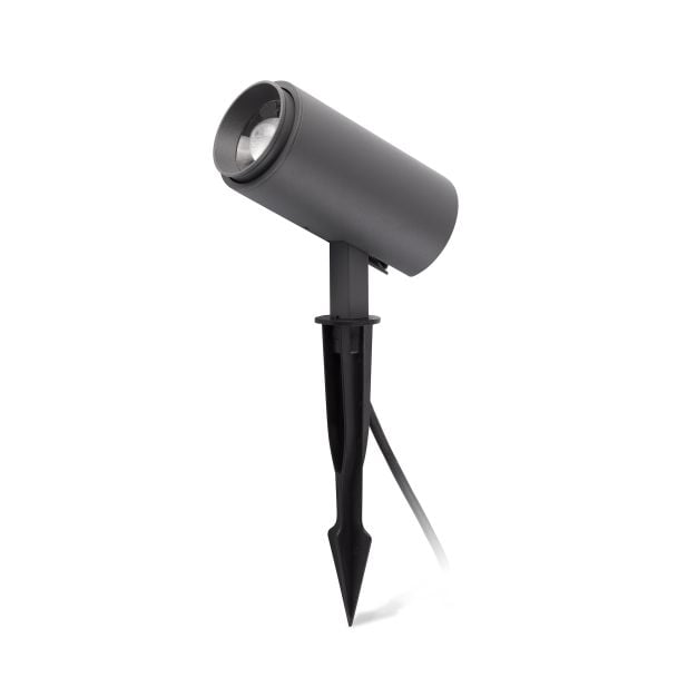 Faro Plom - grondspot op piek - 16 x 8 x 38 cm - 8,5W LED incl. - IP64 - donkergrijs