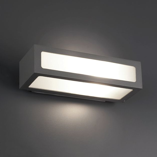 Faro Natron - wandverlichting - 28 x 12 x 7 cm - IP54 - donkergrijs