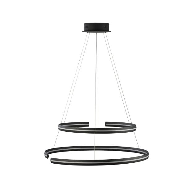 Nova Luce Torrente - hanglamp - Ø 80 x 120 cm - 93W dimbare LED incl. - zand zwart