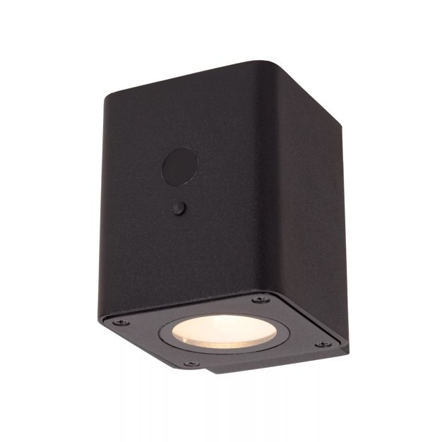 Lucide Ramin - buiten wandlamp met dag- nachtsensor op zonne-energie - 12,2 x 8,8 x 10,5 cm - 1W dimbare LED incl. - IP54 - zwart