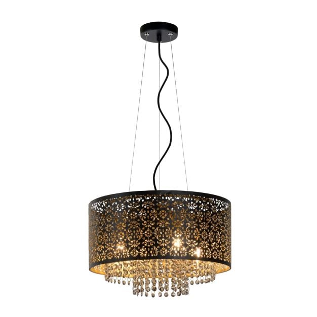 Lucide Raka 4 - hanglamp - Ø 41 x 157 cm - zwart