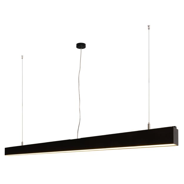 Lichtkoning Linear - hanglamp - 170 x 5 x 200 cm - 54W LED incl. dimbaar - zwart - warm witte lichtkleur