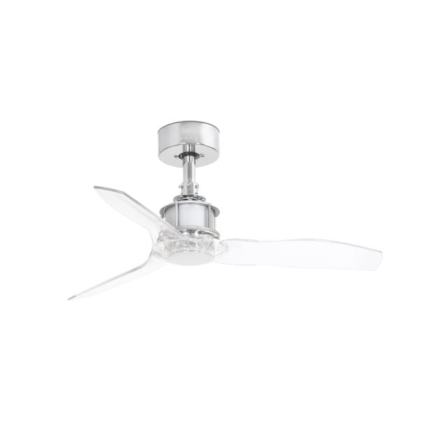 Faro Just Fan XS - plafondventilator met afstandsbediening - Ø 81 cm - chroom en transparant