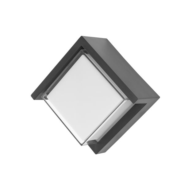 Nova Luce Max - buiten wandverlichting - 16 x 10 x 16 cm - 12W LED incl. - IP65 - donkergrijs