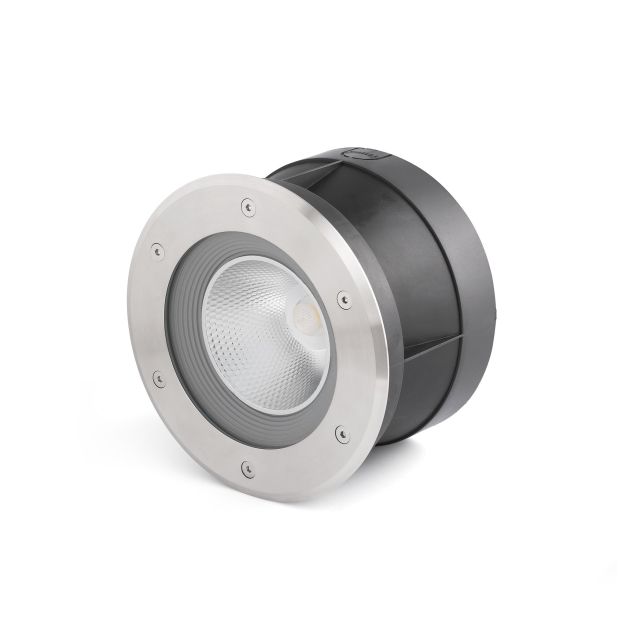 Faro Suria-24 - ronde grondspot voor buiten - Ø 220 mm, Ø 209 mm inbouwmaat - 24W LED incl. - IP67 - satijn inox - 60 graden