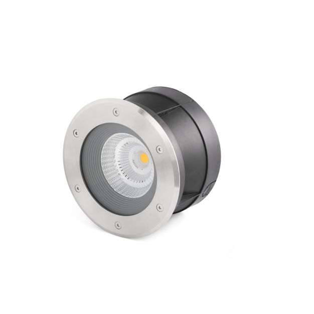 Faro Suria-24 - ronde grondspot voor buiten - Ø 220 mm, Ø 209 mm inbouwmaat - 24W LED incl. - IP67 - satijn inox - 24 graden